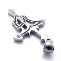 Pendentif Taureau En Titane Avec Strass