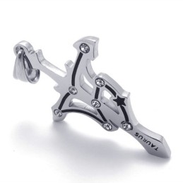 Pendentif Taureau En Titane Avec Strass