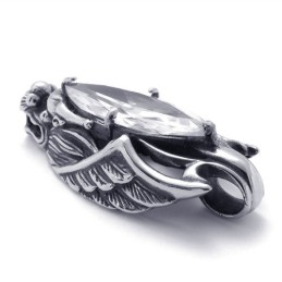 Pendentif Tête De Dragon En Titane Avec Zircon