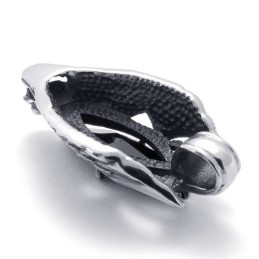 Pendentif Tête De Dragon En Titane Avec Zircon Noir