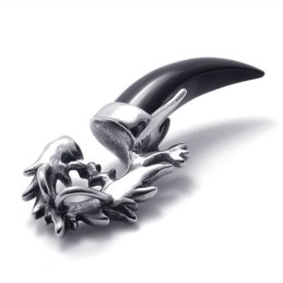 Pendentif Dent De Loup Noir En Titane