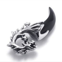 Pendentif Dent De Loup Noir En Titane