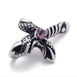 Pendentif Croix En Titane Avec Zircon