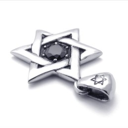 Pendentif Étoile Porte-Bonheur En Titane Avec Zircon Noir
