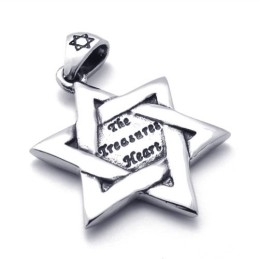 Pendentif Étoile Porte-Bonheur En Titane Et Zircon Rouge