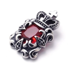 Pendentif En Titane Avec Zircon Rouge