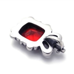 Pendentif En Titane Avec Zircon Rouge
