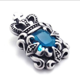 Pendentif En Titane Avec Zircon Bleu