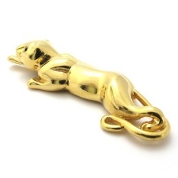 Pendentif Lion En Titane Et Or Avec Zircons