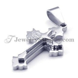 Pendentif Croix Tendance En Titane Noir Et Argent Pour Femme