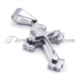 Pendentif Croix Tendance En Titane Noir Et Argent Pour Femme