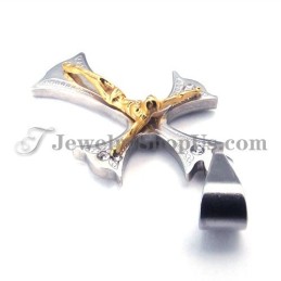 Pendentif Croix Jésus En Titane Doré Pour Femme