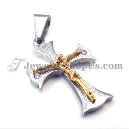 Pendentif Croix Jésus En Titane Doré Pour Femme