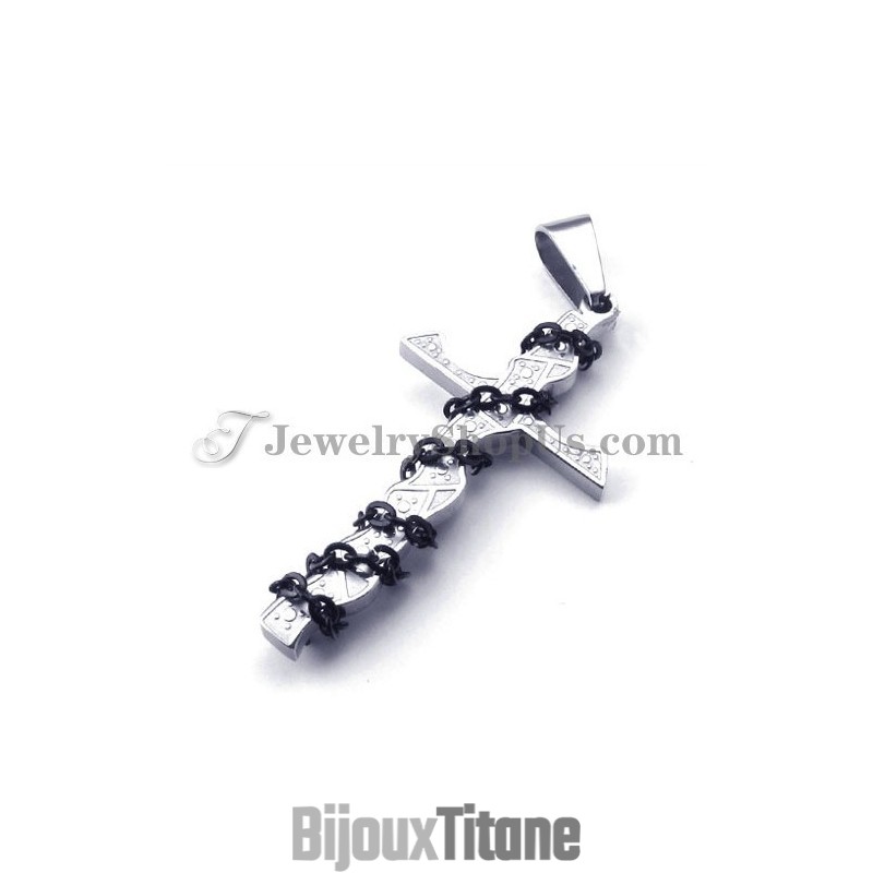 Pendentif Élégant En Titane En Forme De Croix Pendentif Élégant En Titane En Forme De Croix