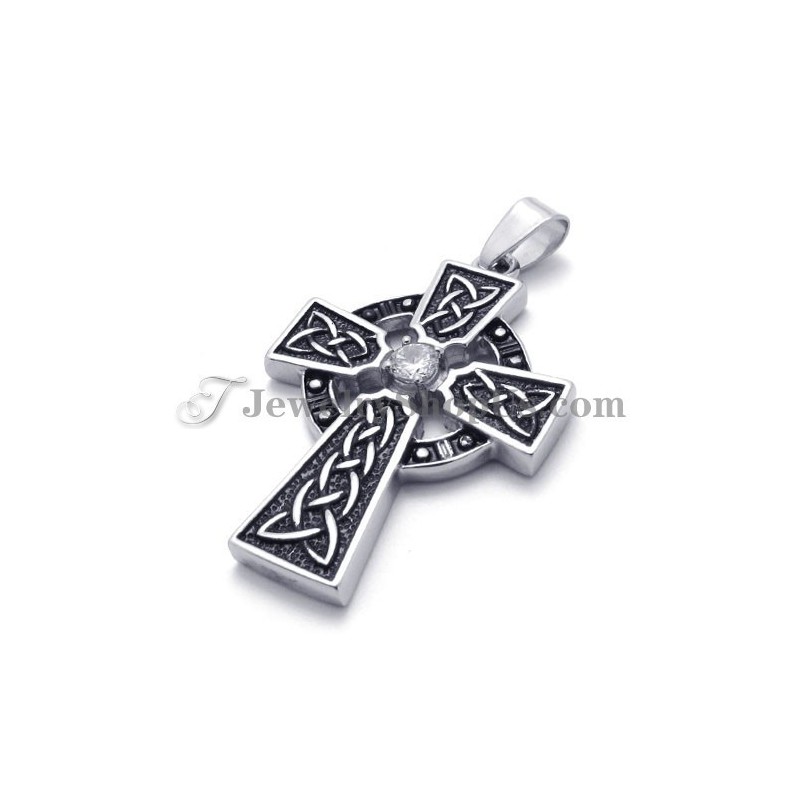 Magnifique Pendentif Croix En Titane Avec Zircon