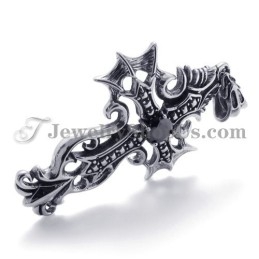 Pendentif Croix En Titane Avec Zircon Noir
