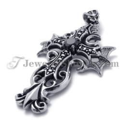 Pendentif Croix En Titane Avec Zircon Noir