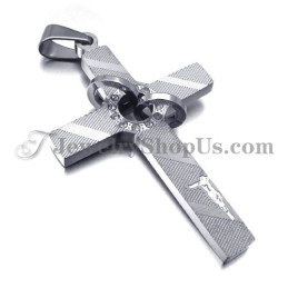 Pendentif Croix En Titane Avec Strass Ronds