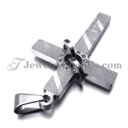 Pendentif Croix En Titane Avec Strass Ronds