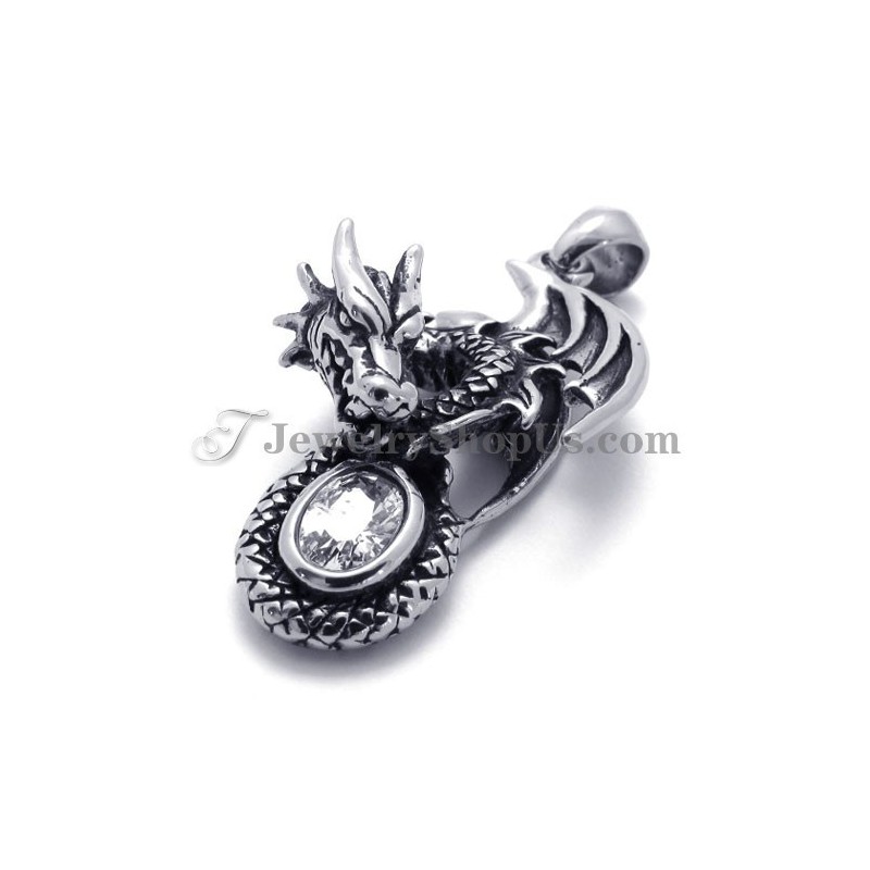 Pendentif Dragon En Titane Avec Zircon Pendentif Dragon En Titane Avec Zircon
