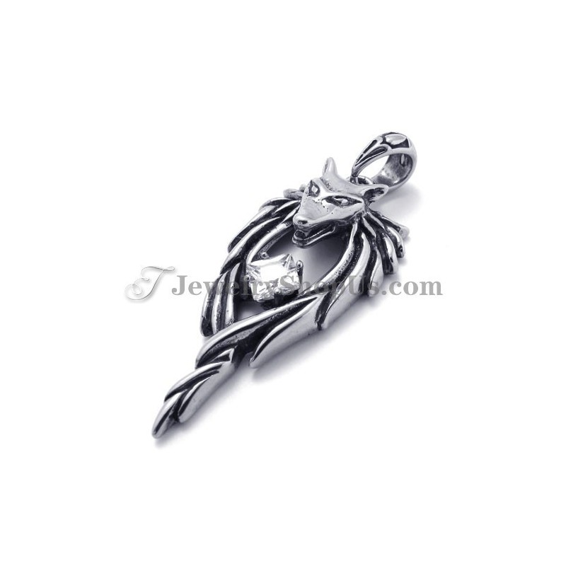 Pendentif Tête De Loup Tendance Avec Zircon Pendentif Tête De Loup Tendance Avec Zircon