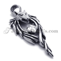 Pendentif Tête De Loup Tendance Avec Zircon