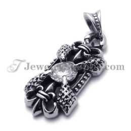 Pendentif Élégant En Titane Avec Zircon