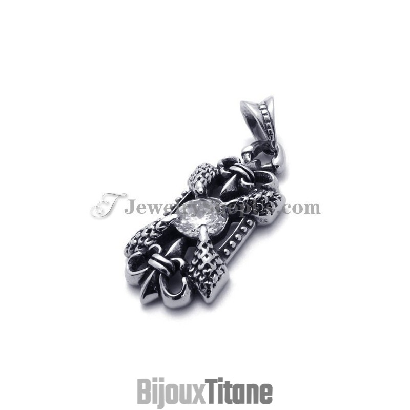 Pendentif Élégant En Titane Avec Zircon Pendentif Élégant En Titane Avec Zircon