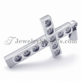 Pendentif Croix Élégant En Titane Avec Strass