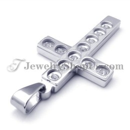 Pendentif Croix Élégant En Titane Avec Strass
