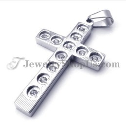 Pendentif Croix Élégant En Titane Avec Strass