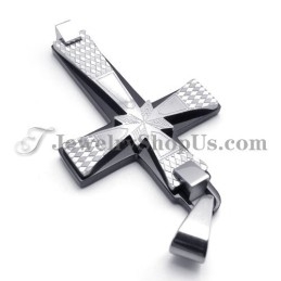 Élégant Pendentif Croix En Titane Noir
