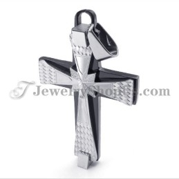 Élégant Pendentif Croix En Titane Noir