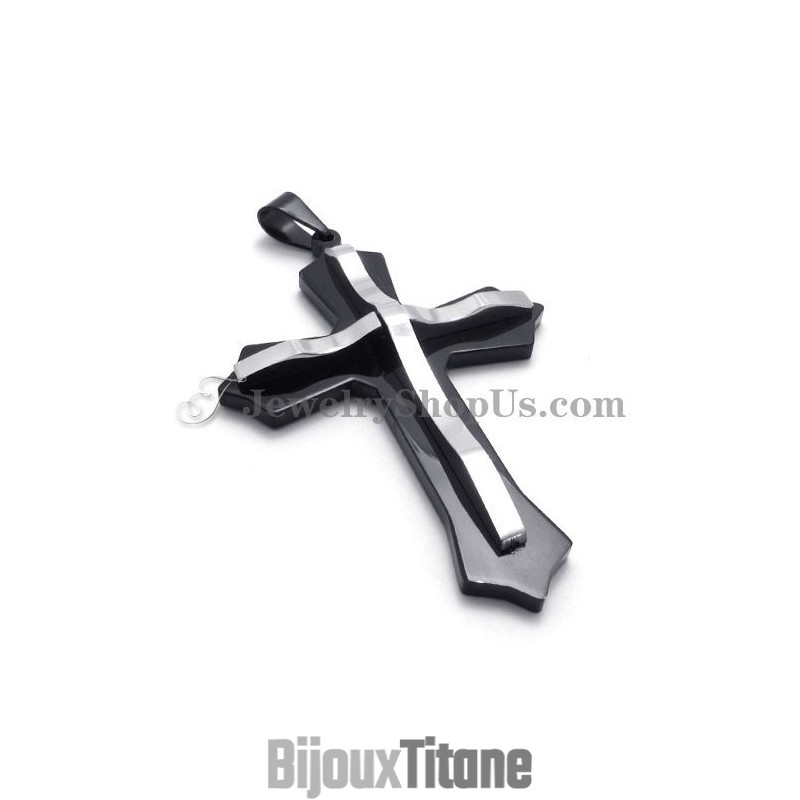 Pendentif Croix Tendance En Titane Noir