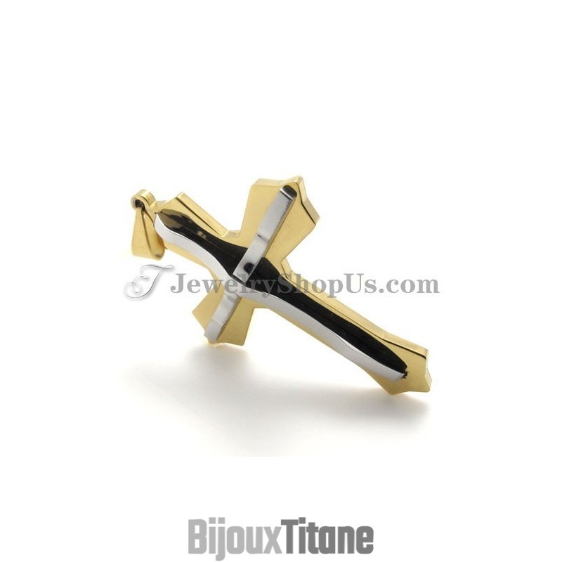 Pendentif Croix En Titane Doré Tendance Pendentif Croix En Titane Doré Tendance