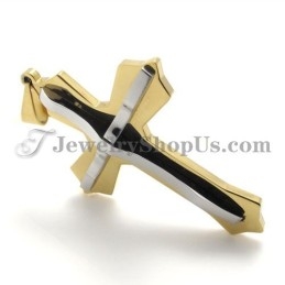 Pendentif Croix En Titane Doré Tendance