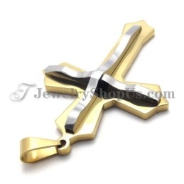 Pendentif Croix En Titane Doré Tendance