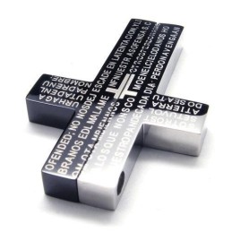 Collier Avec Pendentif Croix En Titane Pur Noir Pour Homme (Neuf)