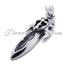 Pendentif Tendance En Titane Et Zircon Noir