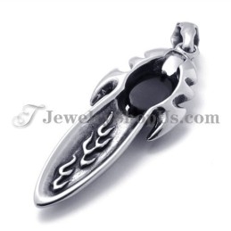 Pendentif Tendance En Titane Et Zircon Noir