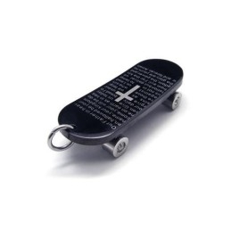 Collier Avec Pendentif En Forme De Croix En Titane Pur Pour Skateboard
