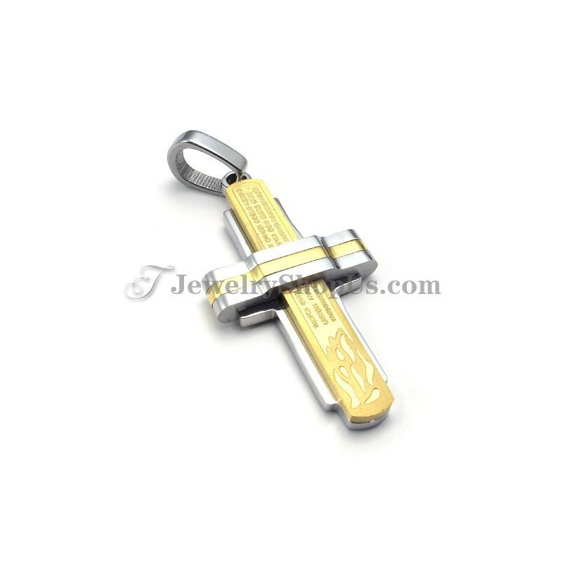 Magnifique Pendentif Croix En Titane Doré Magnifique Pendentif Croix En Titane Doré