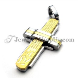 Magnifique Pendentif Croix En Titane Doré