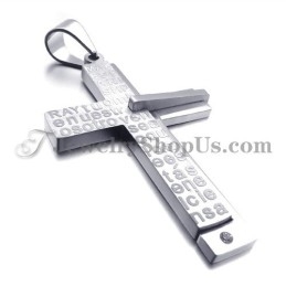 Magnifique Pendentif Croix En Titane