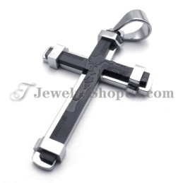 Superbe Pendentif Croix En Titane Noir
