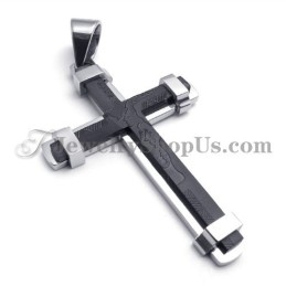 Superbe Pendentif Croix En Titane Noir