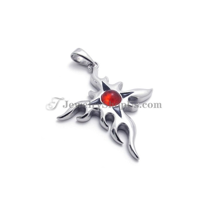 Pendentif Tendance En Titane Avec Zircon Rouge Pendentif Tendance En Titane Avec Zircon Rouge