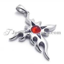 Pendentif Tendance En Titane Avec Zircon Rouge