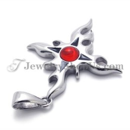 Pendentif Tendance En Titane Avec Zircon Rouge