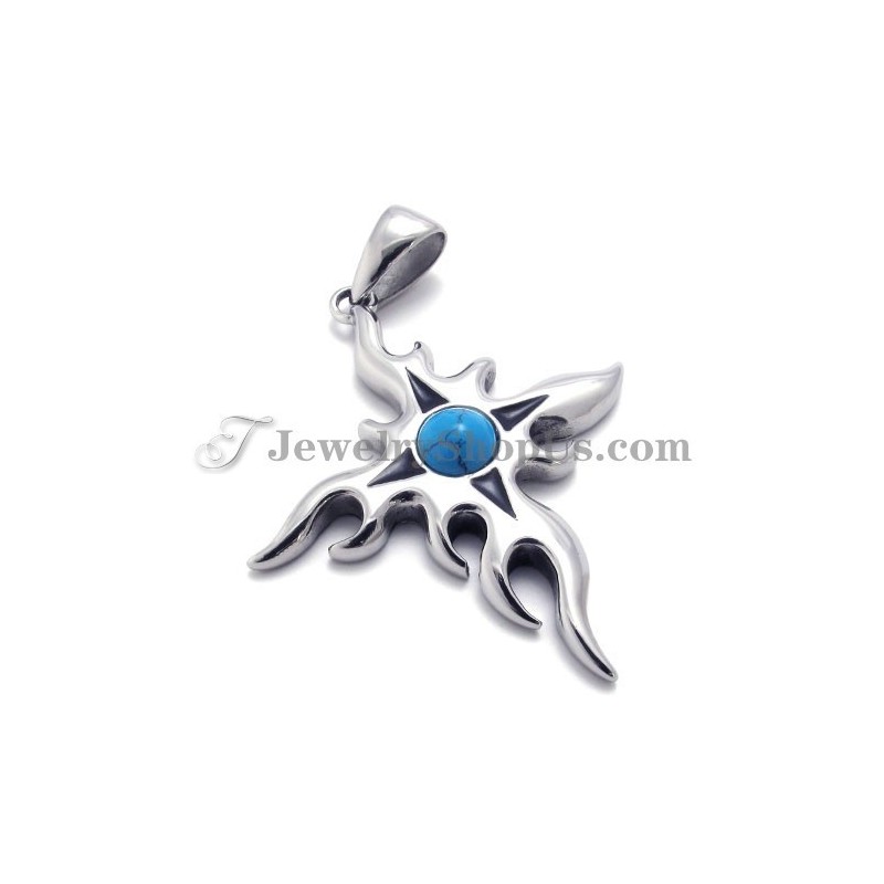 Pendentif Tendance En Titane Avec Zircon Bleu Pendentif Tendance En Titane Avec Zircon Bleu